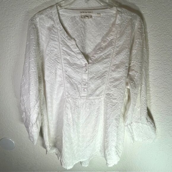 Fat Face White Cotton Eyelet Poppy Pullover- Size 14 - Picture 7 of 11